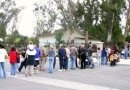 A few of the thousands wait in line to view the museum