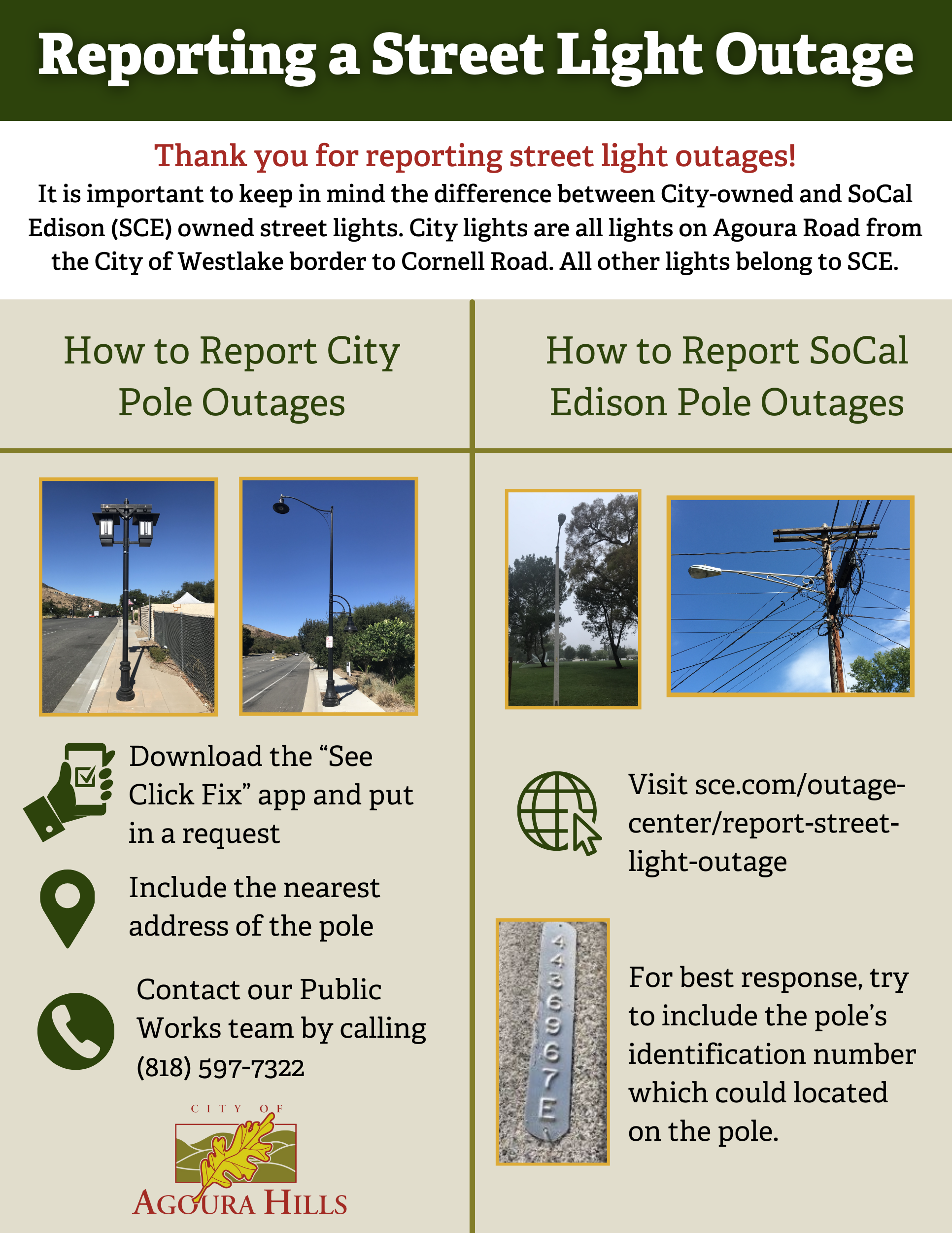 Reporting a Street Light Outage